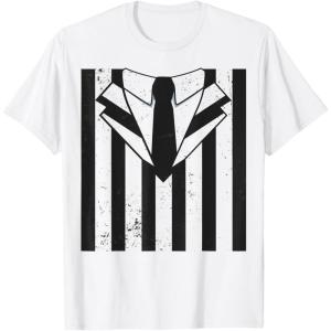 imageHalloween Striped Suit and tie 80s Style TShirtWhite