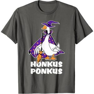 imageHonkus Ponkus Goose Shirt Funny Halloween Costume Witch Hat TShirtAsphalt Grey