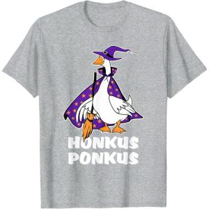 imageHonkus Ponkus Goose Shirt Funny Halloween Costume Witch Hat TShirtHeather Grey