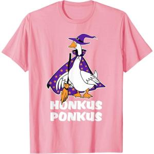 imageHonkus Ponkus Goose Shirt Funny Halloween Costume Witch Hat TShirtPink