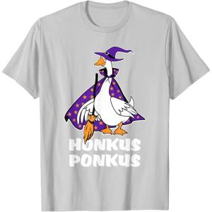 imageHonkus Ponkus Goose Shirt Funny Halloween Costume Witch Hat TShirtSilver Grey