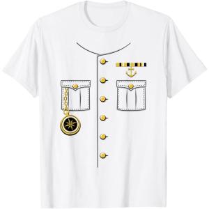 imageShip Captain Sailor Skeeper Halloween Costume Outfit TShirtWhite