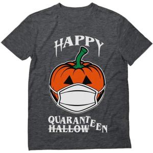imageTstars Happy Halloween Shirt 2020 Quarantine Pumpkin Jack O Lantern TShirtHeather Dark Gray