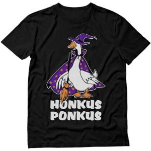 imageTstars Honkus Ponkus Goose Shirt Funny Halloween Costume Witch Hat TShirtBlack