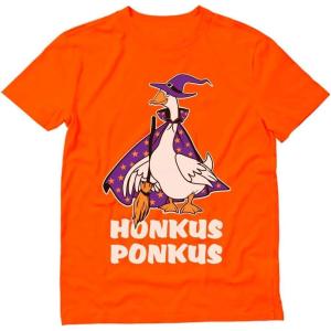 imageTstars Honkus Ponkus Goose Shirt Funny Halloween Costume Witch Hat TShirtOrange