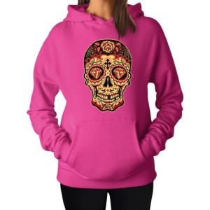 imageTstars Rose Sugar Skull Hoodie Gifts for Women Teen Girls Skulls Sweatshirt HoodiesPink