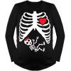 imageTstars Maternity Skeleton Baby Halloween Costume Pregnancy Long Sleeve Shirt for MomsBlack