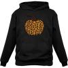 imageTstars Leopard Halloween Pumpkin Sweatshirt Fall Top Thanksgiving Women HoodieBlack