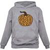 imageTstars Leopard Halloween Pumpkin Sweatshirt Fall Top Thanksgiving Women HoodieGray
