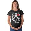 imageTstars Maternity Halloween Costumes Funny Pregnant Skeleton Pumpkin Pregnancy ShirtBlack