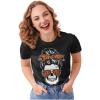 imageTstars Skull Graphic Short Sleeve Tops Funny Halloween Tee Mama Shirts Women TShirtBlack