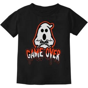 imageGame Over Ghost Shirt for Kids for Gamer Kids Youth Kids TShirtBlack