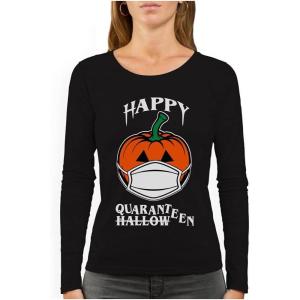 imageTstars Happy Halloween 2020 Quarantine Pumpkin Jack O Lantern Women Long Sleeve TShirtBlack