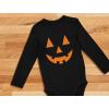 imageTstars Orange Pumpkin Face Jack O Lantern Halloween Baby Long Sleeve BodysuitBlack