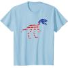 imagedinosaur skeleton flag TShirtBaby Blue