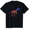 imagedinosaur skeleton flag TShirtBlack