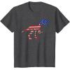imagedinosaur skeleton flag TShirtDark Heather Grey