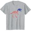 imagedinosaur skeleton flag TShirtHeather Grey