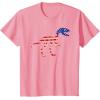 imagedinosaur skeleton flag TShirtPink