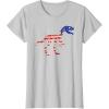 imagedinosaur skeleton flag TShirtSilver Grey