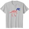 imagedinosaur skeleton flag TShirtSilver Grey