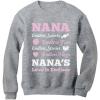 imageTstars NANAS Love Is Endless  Gift for Mothers Day Grandma Women SweatshirtGray