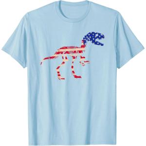 imagedinosaur skeleton flag TShirtBaby Blue