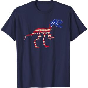 imagedinosaur skeleton flag TShirtNavy Blue
