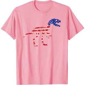imagedinosaur skeleton flag TShirtPink