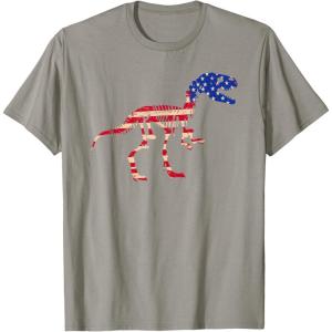 imagedinosaur skeleton flag TShirtSlate Grey