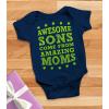 imageTstars Mom Is the Best Mothers Day Infant Bodysuit Gift for New from Baby Boy or Girl Newborn OutfitAwesome  Navy