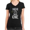 imageTstars Animal Safari Mom of The Wild One Birthday Shirt for Women Gifts for Moms Mothers Day VNeck Fitted Womens TShirtBlack