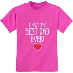 imageTstars I Have The Best Dad Ever Shirt Gifts for Dads Daddy is My Superhero Fathers Day Youth ampamp Toddler Kids TShirt 2T Pink