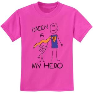 imageTstars I Have The Best Dad Ever Shirt Gifts for Dads Daddy is My Superhero Fathers Day Youth ampamp Toddler Kids TShirtHero  Pink