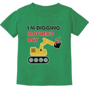 imageTstars Im Digging Mothers Day Tractor Loving Boys Gift Toddler Infant Kids TShirtGreen