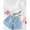 imageTstars Blessed Mom and Daughter Matching Shirts Set Gifts for Moms Toddler Kids Girls Mothers Day Mommy ampamp Me OutfitsMom White  Daughter White
