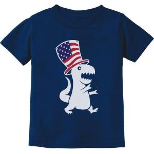 imageTstars Mommys Little Firecracker Memorial Day Girls Boys 4th of July Shirt Infant Toddler Kids Patriotic ShirtDino Tophat  Navy