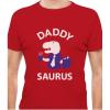 imageTstars Daddy Saurus Shirt Gift for Fathers T Rex Dad Funny TShirtRed