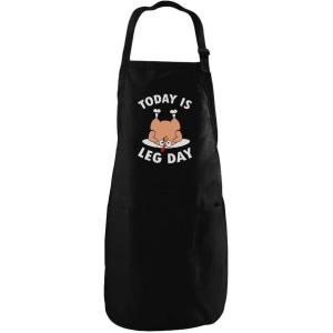 imageTstars  Today is Leg Day Thanksgiving Turkey Funny BBQ Grill Chef Apron One Size BlackBlack