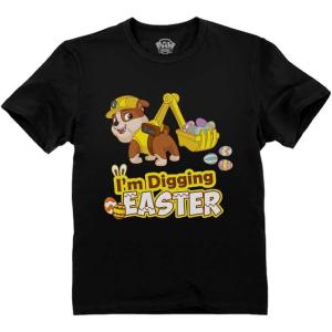 imageTstars Paw Patrol Rubble Digging Easter Eggs TShirt Toddler Kids Egg Hunt Shirt for Boys ampamp GirlsBlack