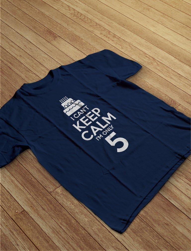 imageTeeStars  Birthday Cake  I Cant Keep Calm Im 5 Childrens Cute Kids TShirtNavy