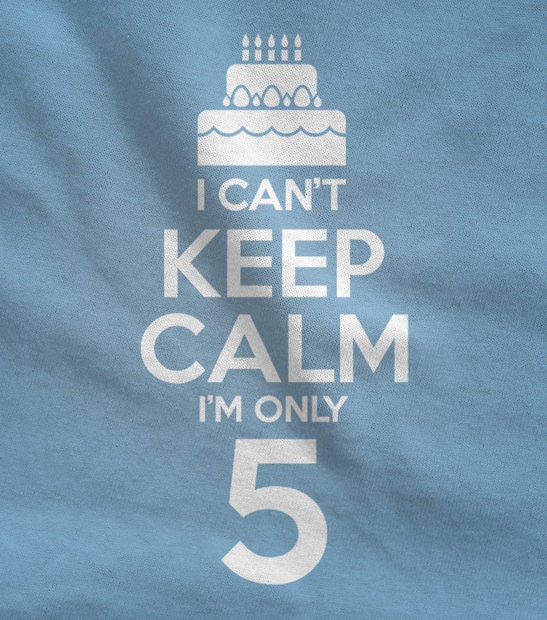 imageTeeStars  Birthday Cake  I Cant Keep Calm Im 5 Childrens Cute Kids TShirtNavy