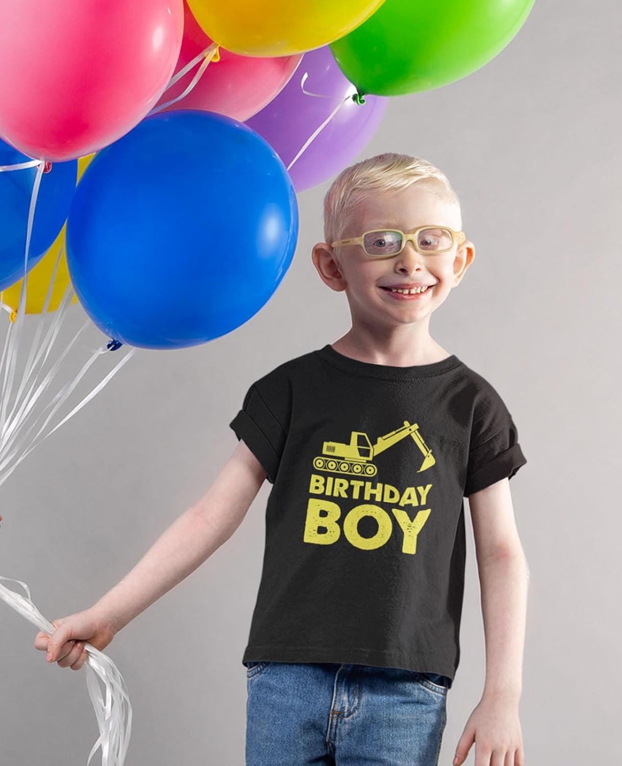 imageTstars Birthday Boy Shirt Tractor Construction Party Toddler ampamp Youth Boys Kids TShirtBlack