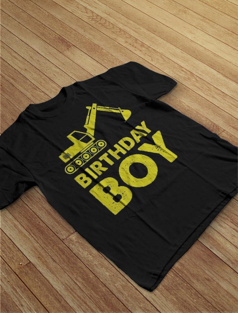 imageTstars Birthday Boy Shirt Tractor Construction Party Toddler ampamp Youth Boys Kids TShirtBlack