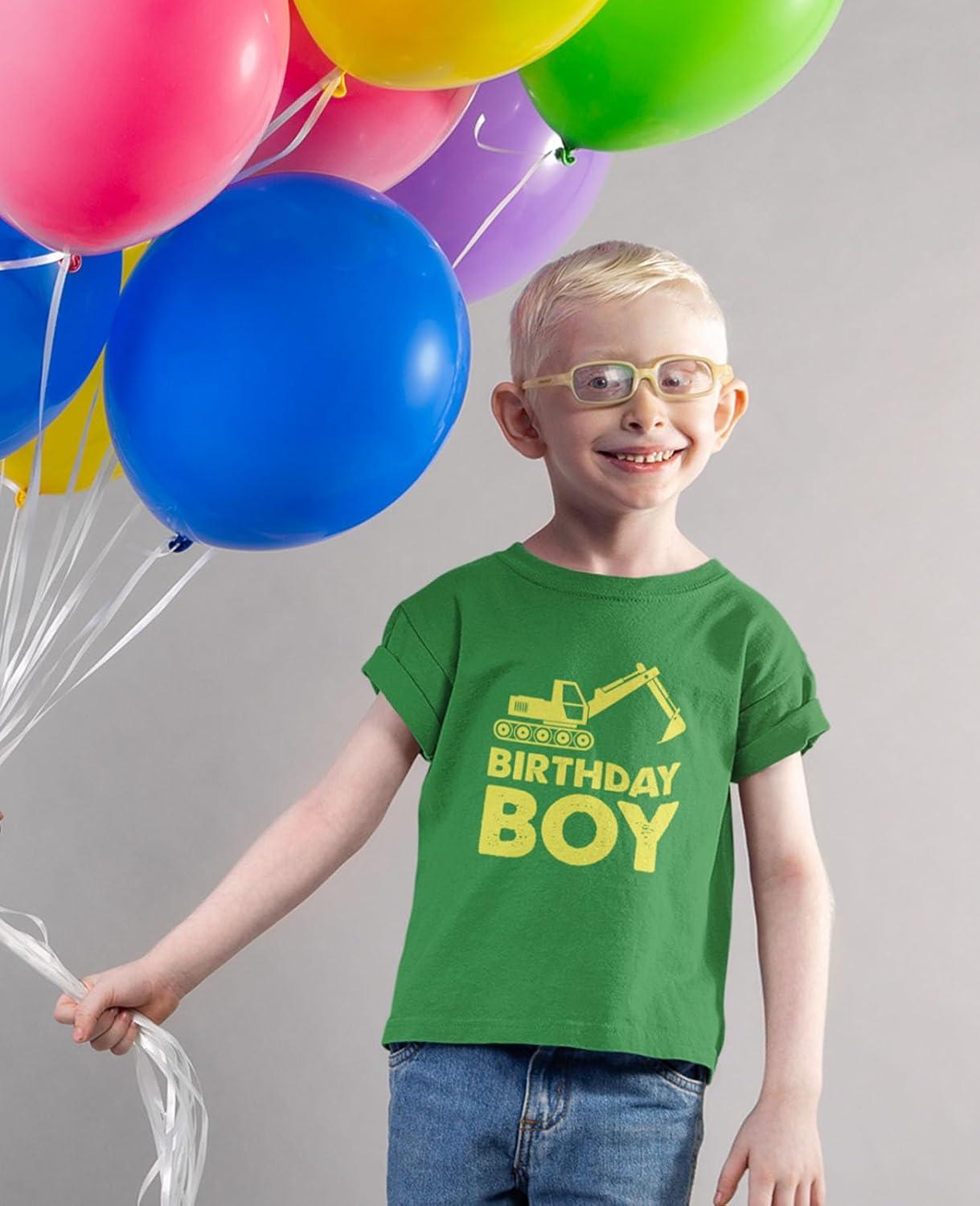 imageTstars Birthday Boy Shirt Tractor Construction Party Toddler ampamp Youth Boys Kids TShirtGreen