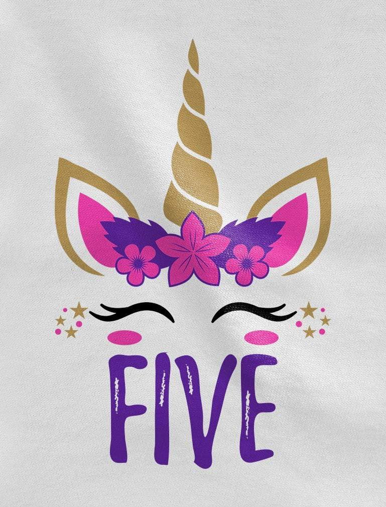imageTstars Gift for 5 Year Old Girl Unicorn 5th Birthday Infant Girls Fitted TShirtLavender