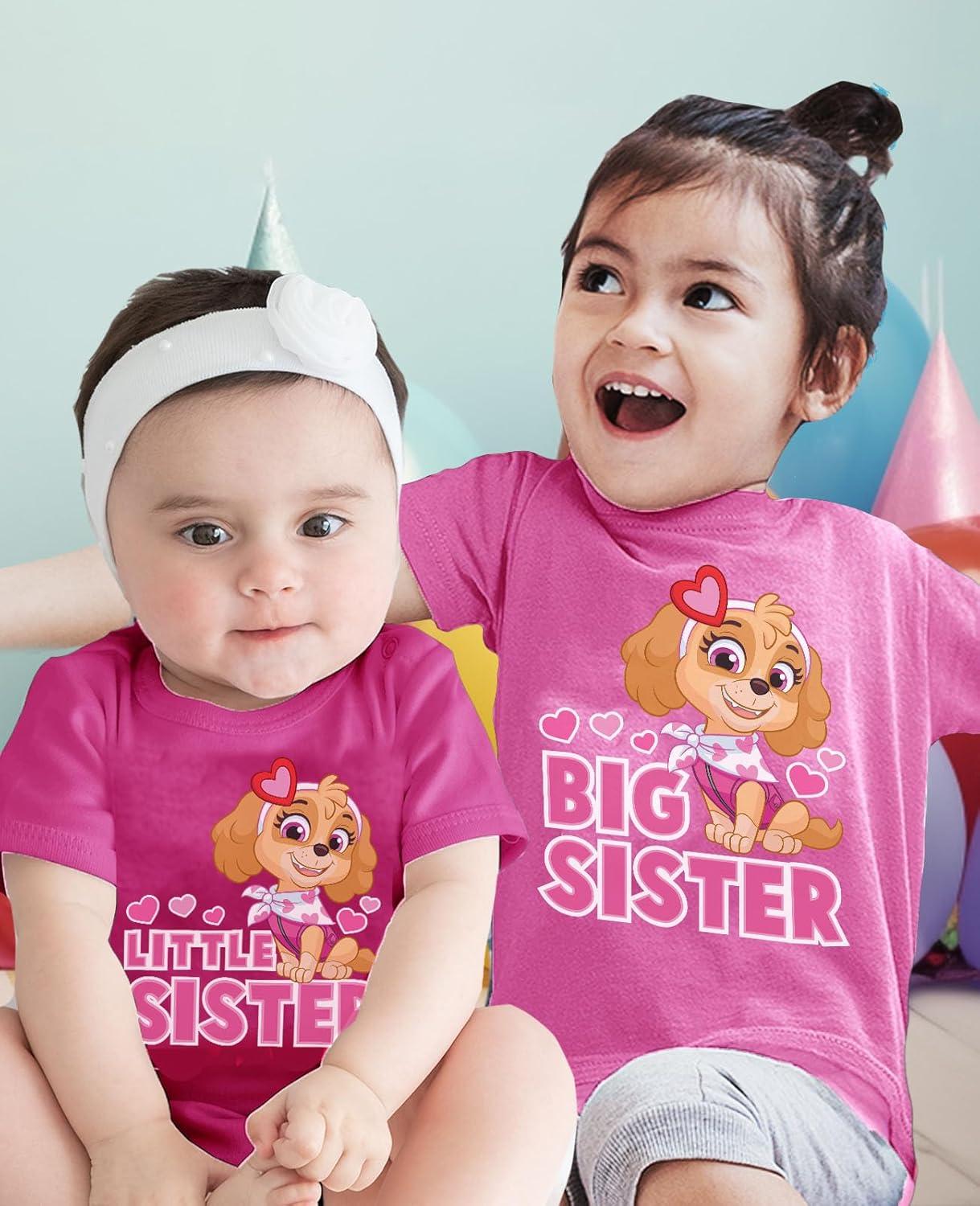 imageTstars Paw Patrol Skye Big Sister Little Sister Matching Outfits Girls Sibling ShirtsKid Pink  Baby Wow Pink