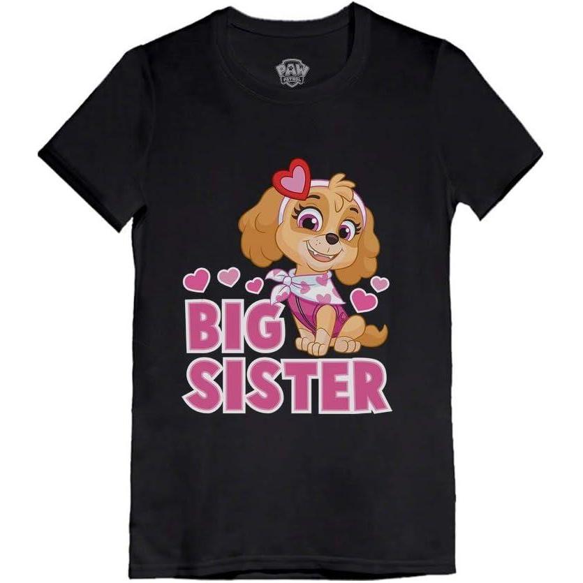 imageTstars Paw Patrol Skye Big Sister Shirt Outfit Gift Toddler Kids Girls Fitted TShirtBlack