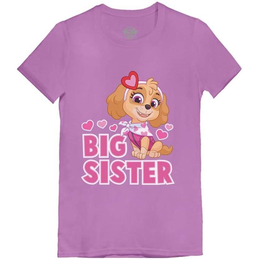 imageTstars Paw Patrol Skye Big Sister Shirt Outfit Gift Toddler Kids Girls Fitted TShirtLavender