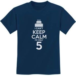 imageTeeStars  Birthday Cake  I Cant Keep Calm Im 5 Childrens Cute Kids TShirtNavy